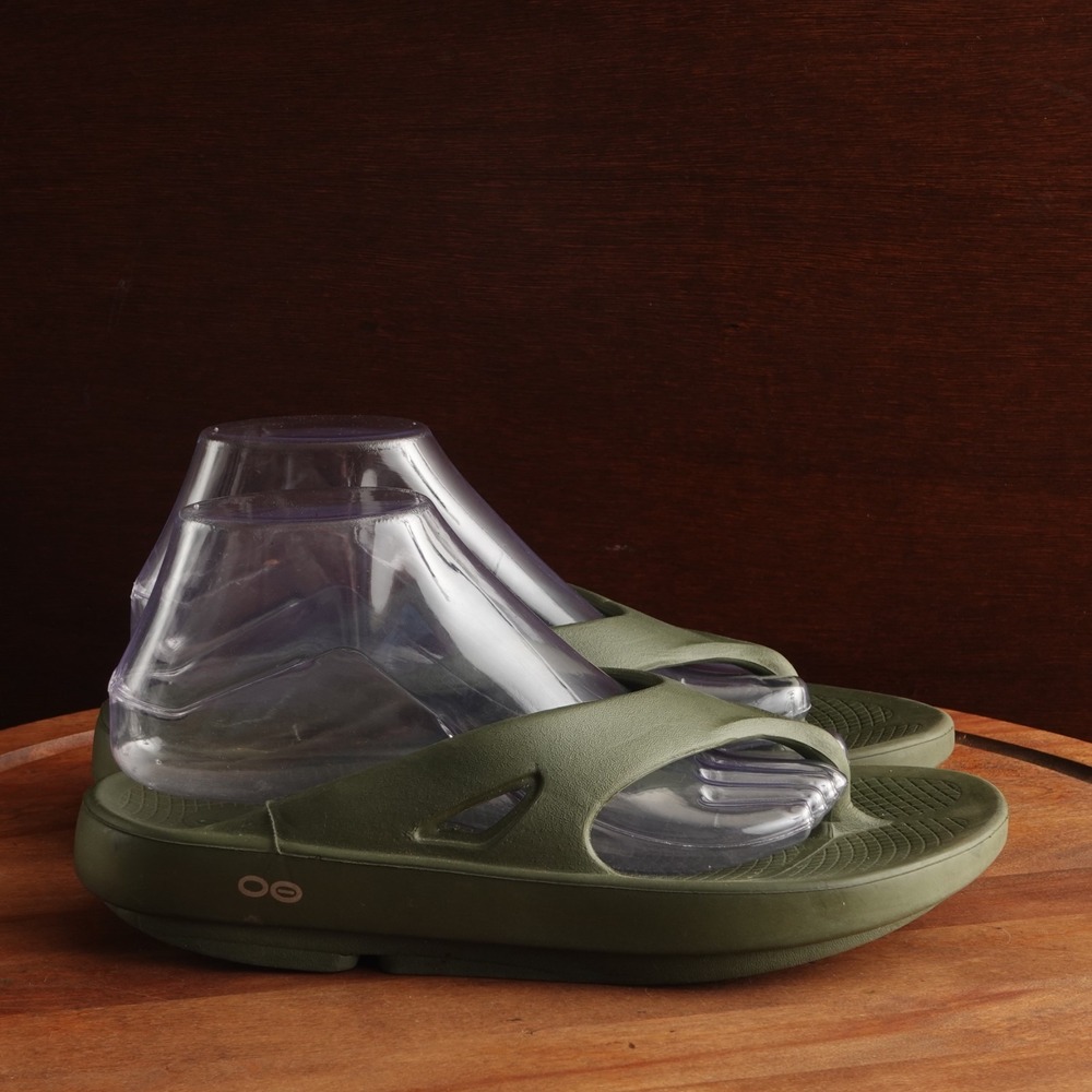 Oofos Sandals Unisex SZ W9 M7 Green Ooriginal Waterproof Comfort Recovery Shoes